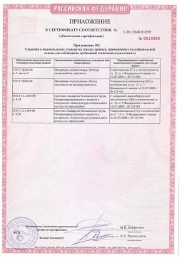 2021.06.12 Бердск - Химтраст. Приложение к сертификату полемерные покрытия и система компонентов для получения полимерных покрытий. Соответствует требованиям